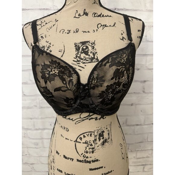 Panache Idina Balconette Underwire Bra Back‎ Beige Lace USA Size 32FF - Picture 1 of 7
